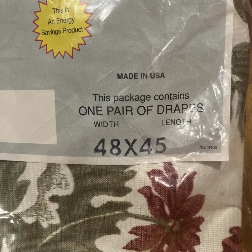Vtg Stanwood Drapes‎ Floral Vanessa Pinch Pleated 48x45